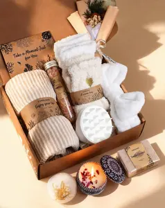 Coralogo Natural Spa Gift Baskets - Natural Pampering Spa Set, Self-Care Get Well Soon Basket,Thank You Gifts, Unique 11pcs Gift Set for Women Wife Mom Her Birthday Valentines Day Mothers Day
