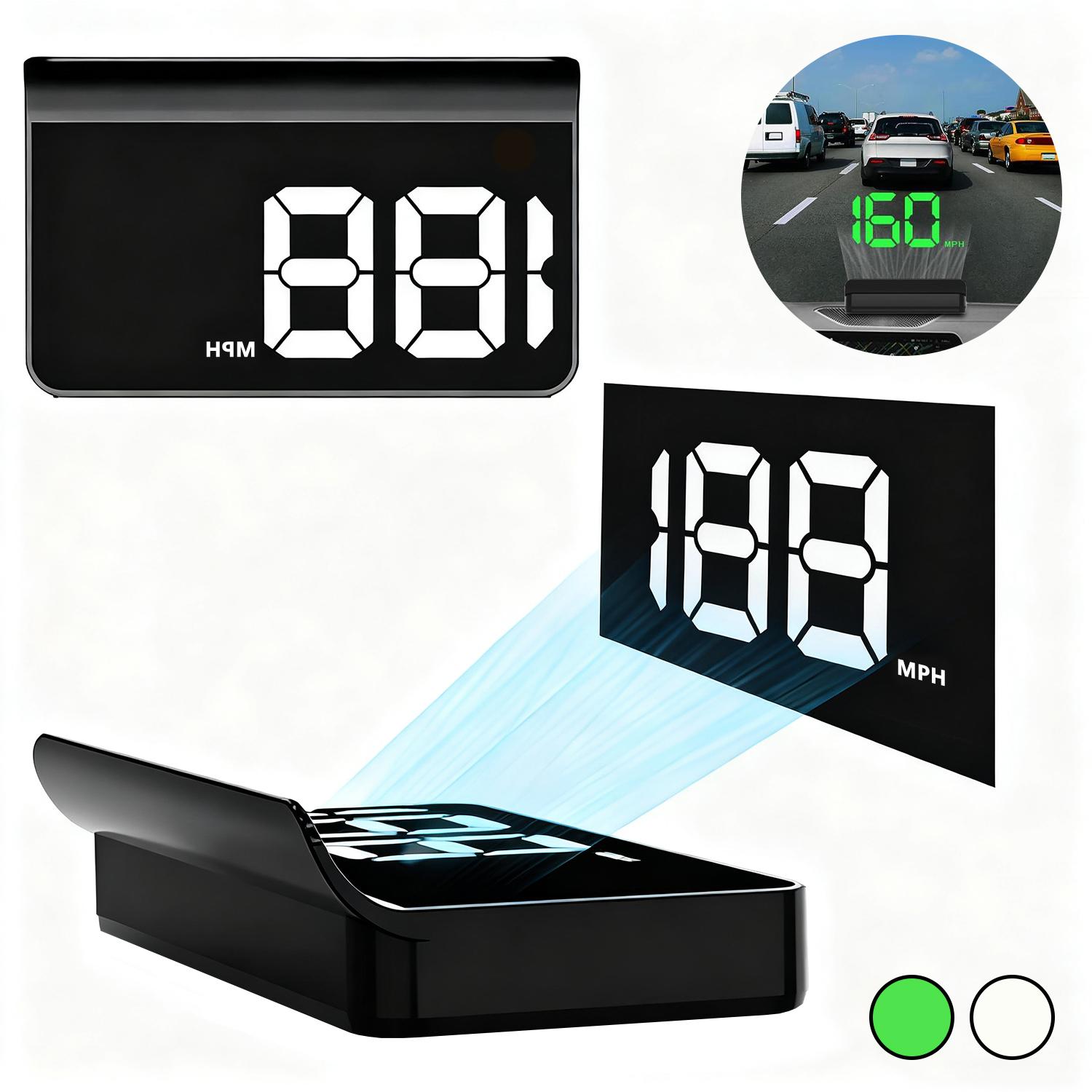 Head-Up Display Projector for Cars, Car HUD, Digital GPS HUD Speedometer, USB Cable Plug and Play, Large Font Display, Car Accessory