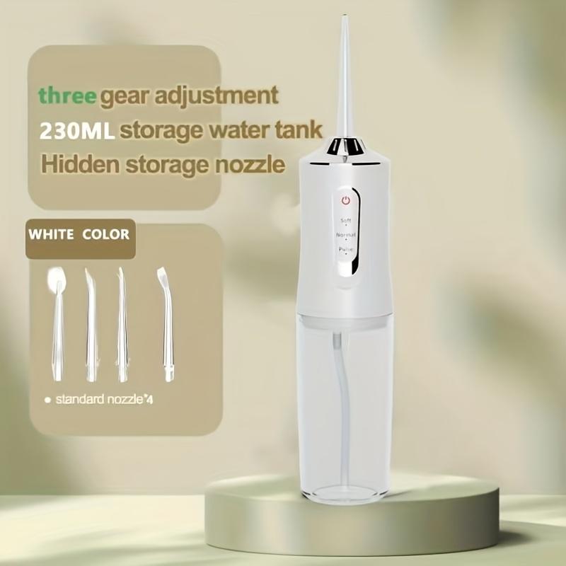 USB Rechargeable Home Mouthwash, Powerful Portable Irrigator with 3 Modes And 4 Nozzles for Teeth Cleaning, Travel Cordless Oral Rinser, Travel Dental Rinse, Home Electric Pulse Dental Cleaner, Father's Day Gift, Holiday Gift, Christmas Gift
