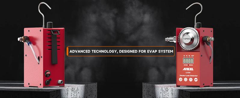 ANCEL L100 Automotive Smoke Machine EVAP Smoke Leak Detector with Digital Pressure Gauge, Air Smoke Dual Modes, Automotive Car Vacuum Leakage Locator All Systems Leak Detector for All Pipes Car Truck