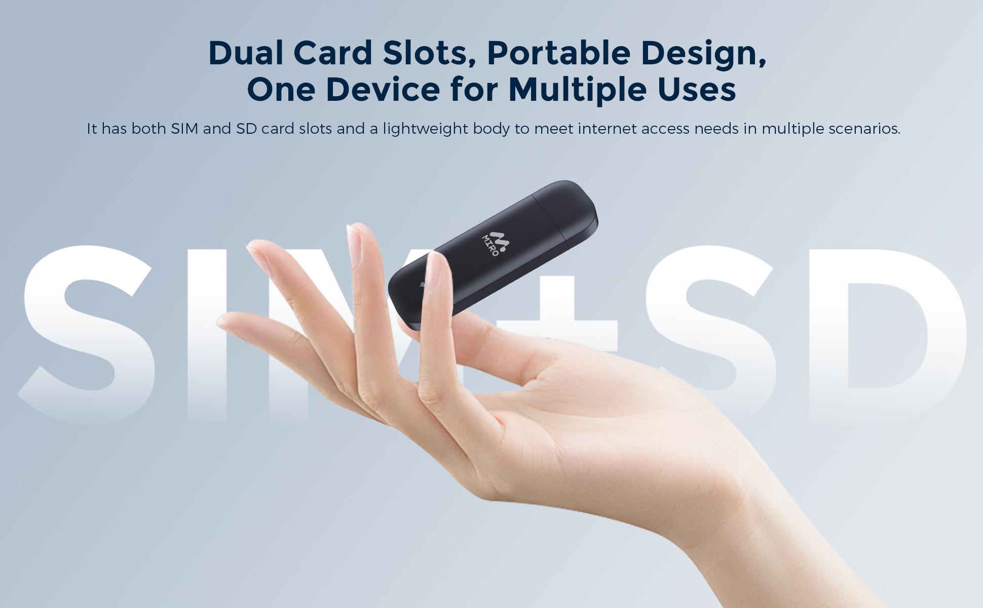 【UF1】MIRO  USB WiFi Dongle – 4G High-Speed, Plug & Play, Dual Slots, Compact & Portable, Ideal for Travel, Work, Remote Learning & Outdoor Use, Reliable Connection, Perfect Gift for Tech Enthusiasts & Holidays