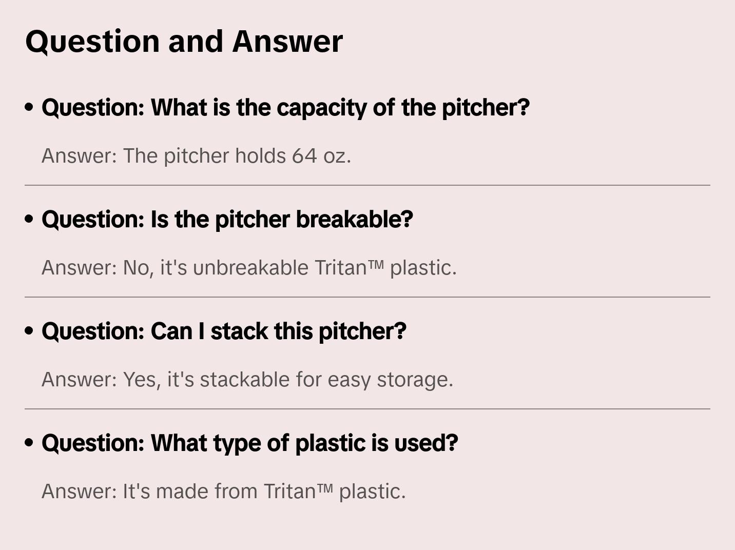 Stackable Pitcher 64 oz.