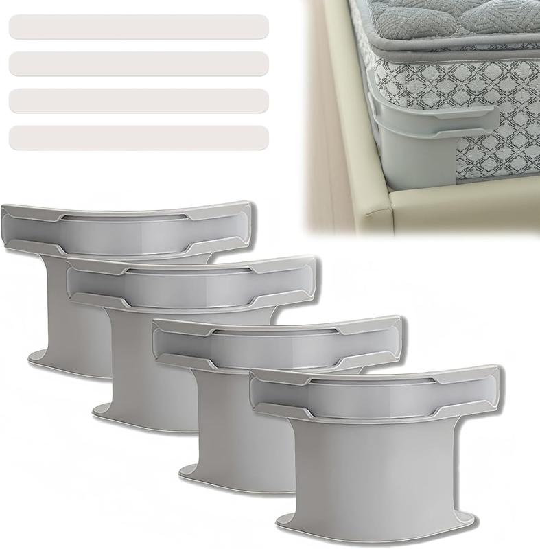 Bed Lock Sheet Holders 4PCS | Fits Any Size Mattress | Non-Slip Keep Sheets Tight White&Grey