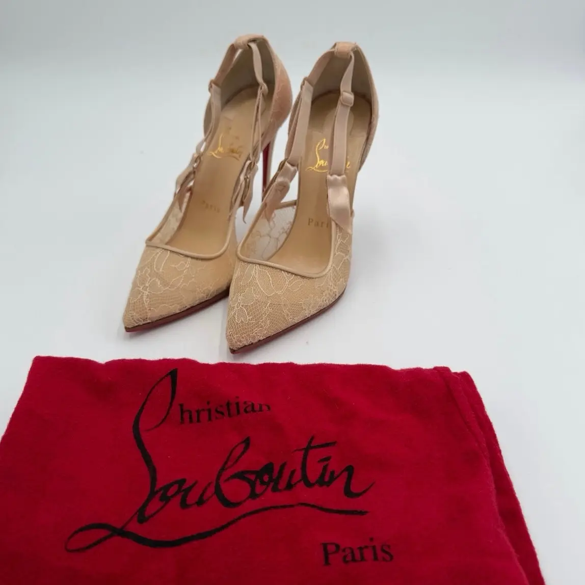 Christian Louboutin "Hot Jeanbi" lace pumps Size 37.5-7.5