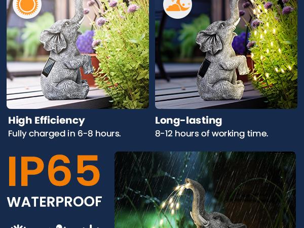 【Spring Glow Up】GIGALUMI Statue Garden Decor Elephant/Turtle/Squirrel/Dragon/Dinosaur/Angel/Bunny Figurine Solar Powered LED Lights, Solar Light Outdoor, garden accessories, backyard lights,  Birthday Gifts, Decor for Garden, Patio, Yard