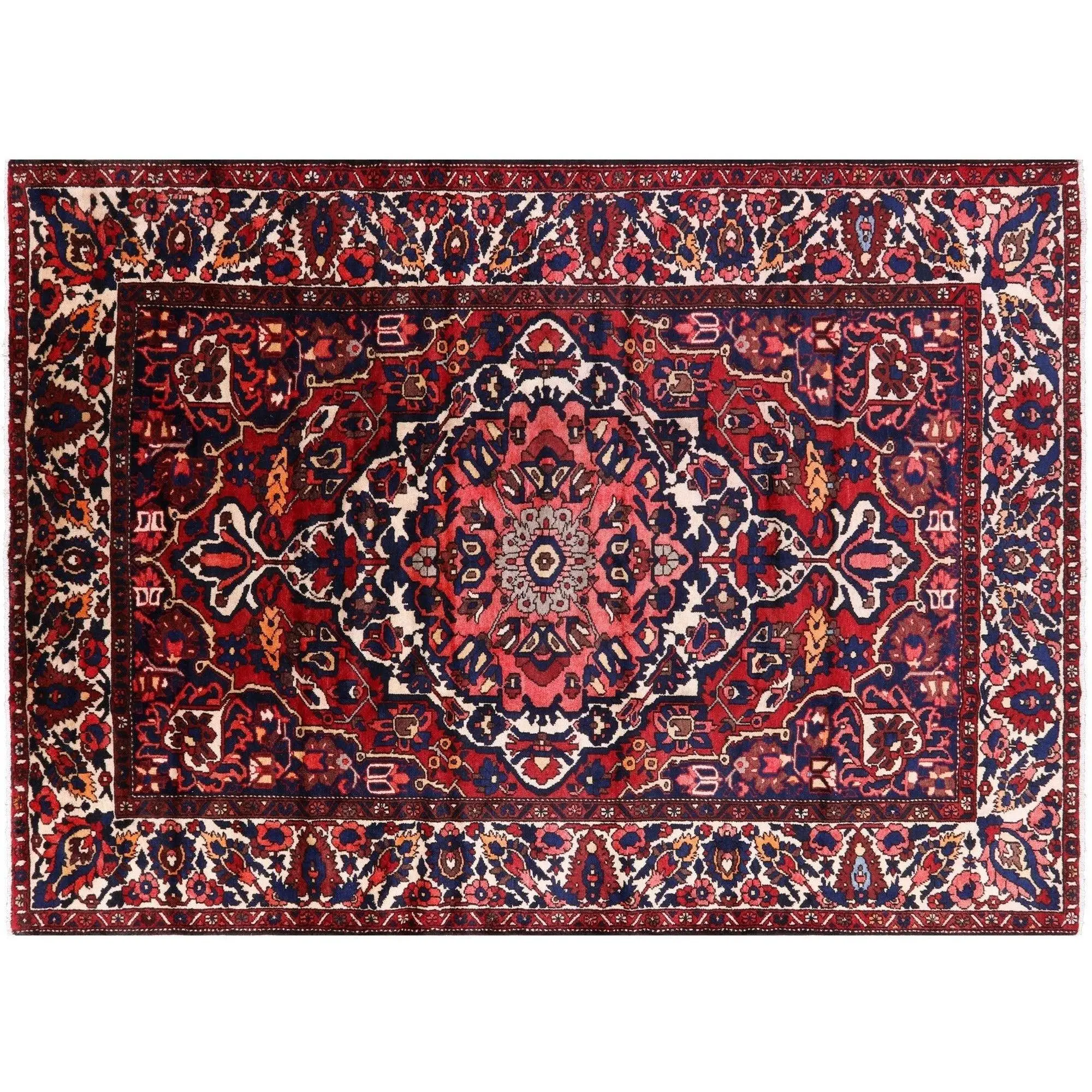 Red 8' 8" X 11' 7" Hand Knotted Persian Isfahan Wool Rug - S2590