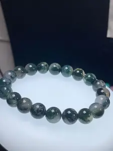 Moss agate   high-quality crystal bracelets Men's Stone Beaded Bracelets Set amethyst wholesale og rainbow quartz cotton candy rock
