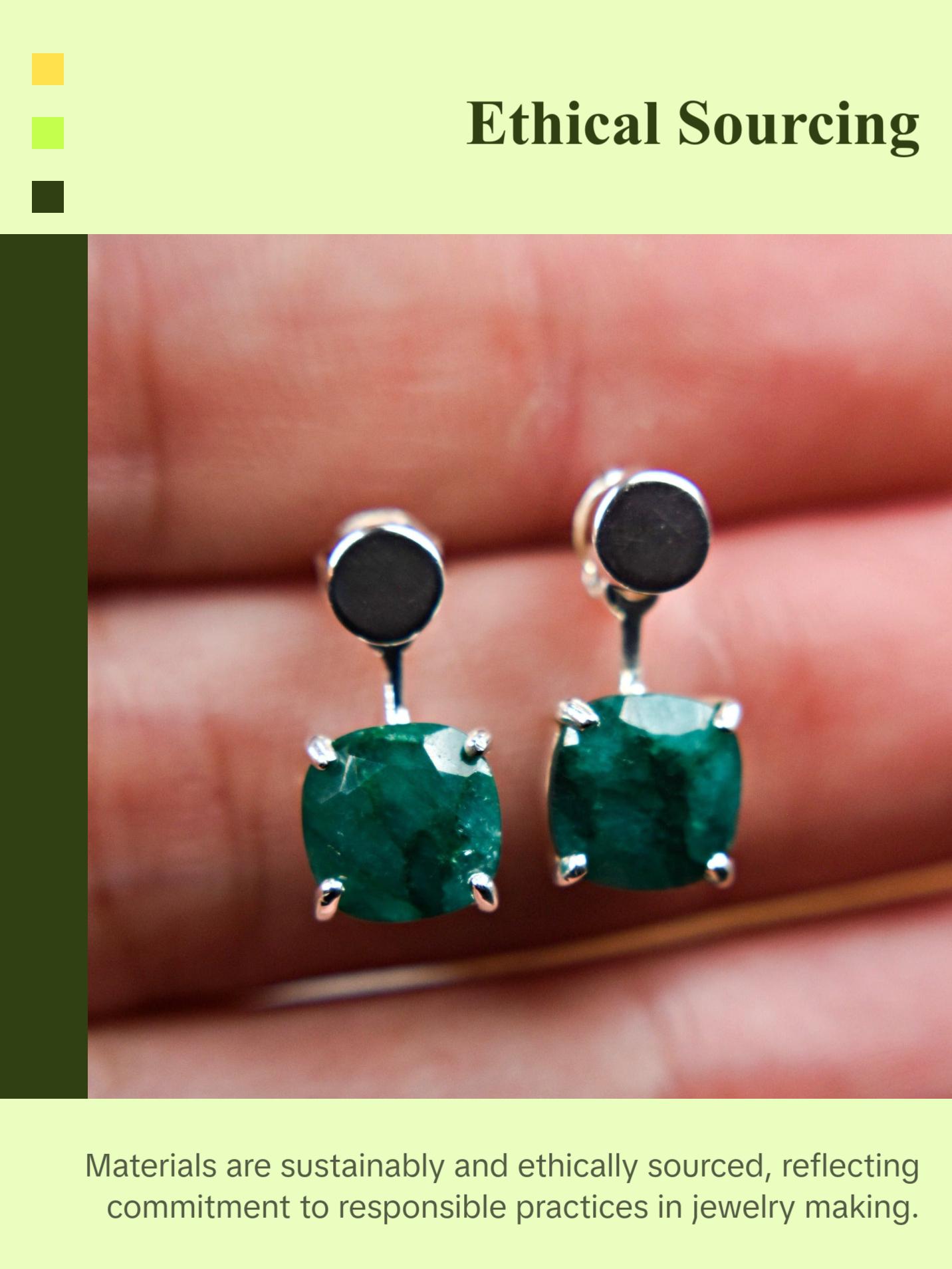 Emerald Jacket Dangle Earrings