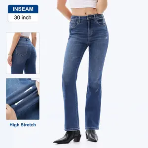 ONESO Women Bootcut Flare Leg Collection High Rise Jeans Offical Outfit Slim fit Bottom Denim Pants Casual Style Trouser