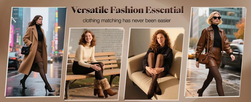 THE ORIGINAL! 5 SHADES SIZE S-3XL Magic Fleece Lined Leggings Closed Foot Fleece Tights for Women Plus Size & Light to Brown Fur Cozy Warm Winter Wardrobe Essentials Christmas gifts Stretchy Womenswear Fits Oversized Oversized Minimalist Skirts Sweaters