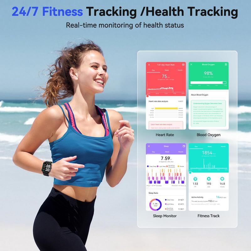 【Valentine's Day gifts for 2026】Smart watch, wireless talking/dialing, multi-sport mode, call reminder and rejection, SMS reminder, message reminder, various APP reminders, multi-function display, HD screen,Suitable for both men and women.