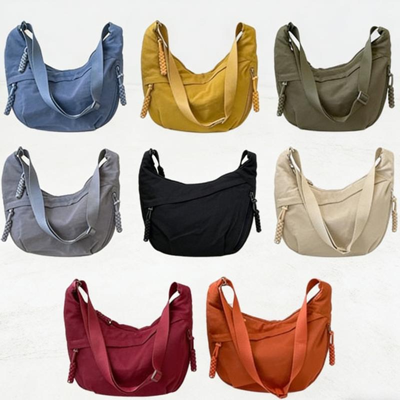 Dumpling Satchel for Women Men Lightweight Multi-Pocket Design Adjustable Strap Crossbody Bag for Daily Use