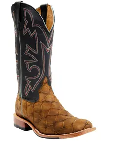 Horse Power Men's Honey Filet Of Fish Print Western Boot Square Toe - Hp1865