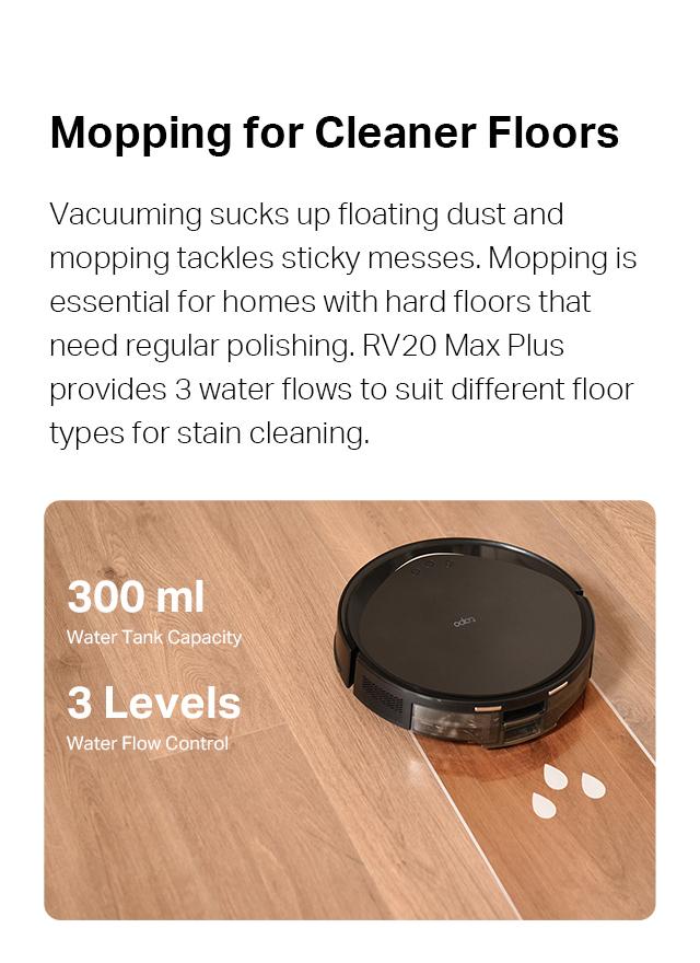 Tapo RV20 Max Plus Ultra-Slim Robot Vacuum and Mop with 5300Pa Suction, MagSLIM LiDAR Navigation, Auto-Empty Dock, 97% Dust Pickup, Alexa & Google Home Compatible - Deep Cleaning Machine Deep Cleaning Machine Automatic Wireless