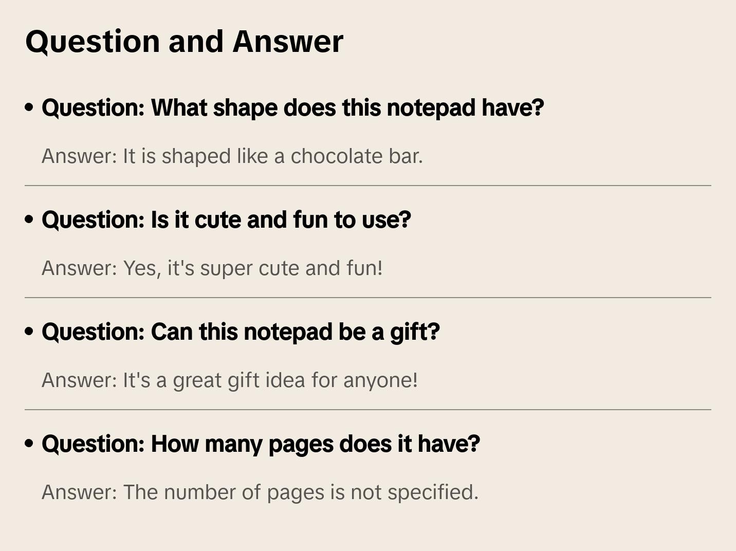 Chocolate Bar shaped notepad