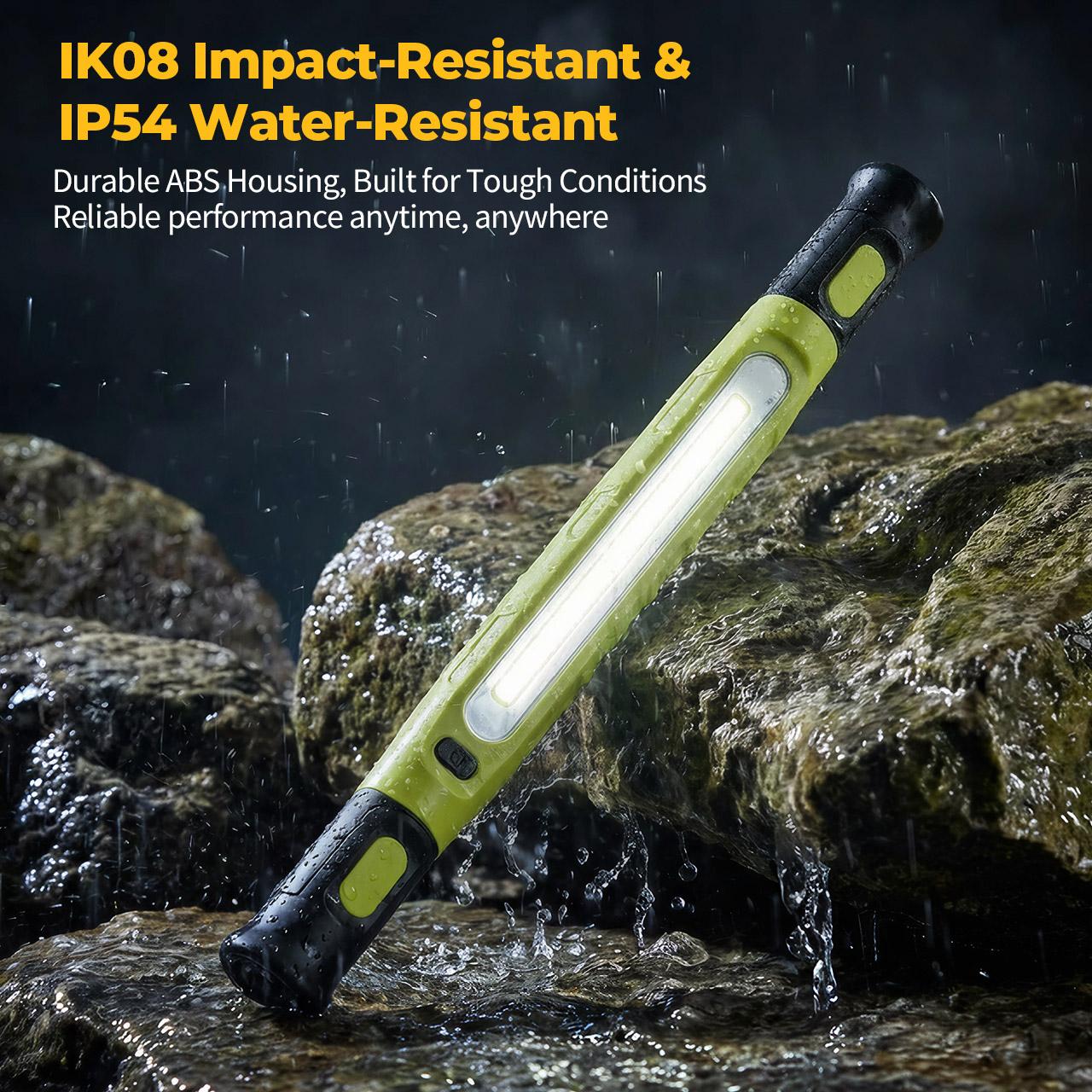 BougeRV Under Hood Work Light Bar, 3000LM LED Magnetic Light Bar with Hooks, 5200mAh Cordless Rechargeable Hood Light, Single Pack, Ideal for Mechanic, Car Repair & Garage Use