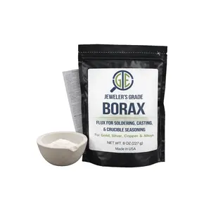 Jeweler’s Grade Borax Flux 8 oz + Ceramic Crucible Gold Silver Glaze Casting Kit