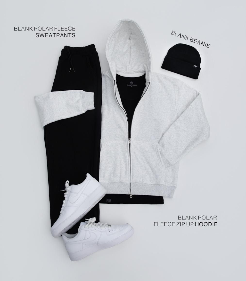 EKKO Blank Polar Fleece Straight Leg Sweatpants | 380 GSM | Warm Comfort Fit | Men's + Women's Sweatpants