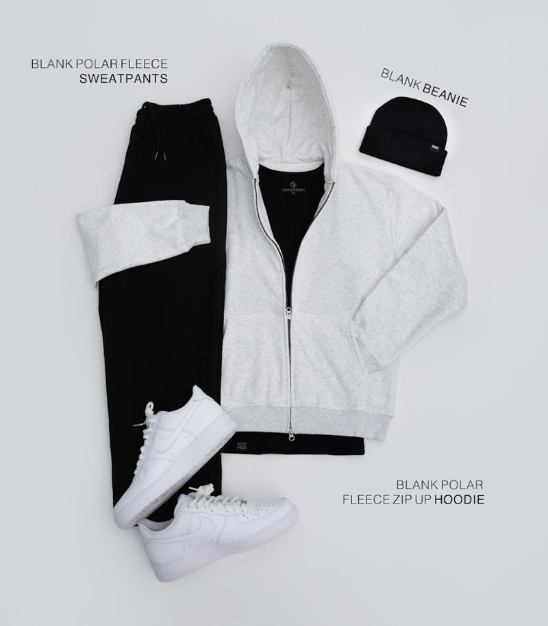 EKKO Blank Polar Fleece Straight Leg Sweatpants | 380 GSM | Warm Comfort Fit | Men's + Women's Sweatpants