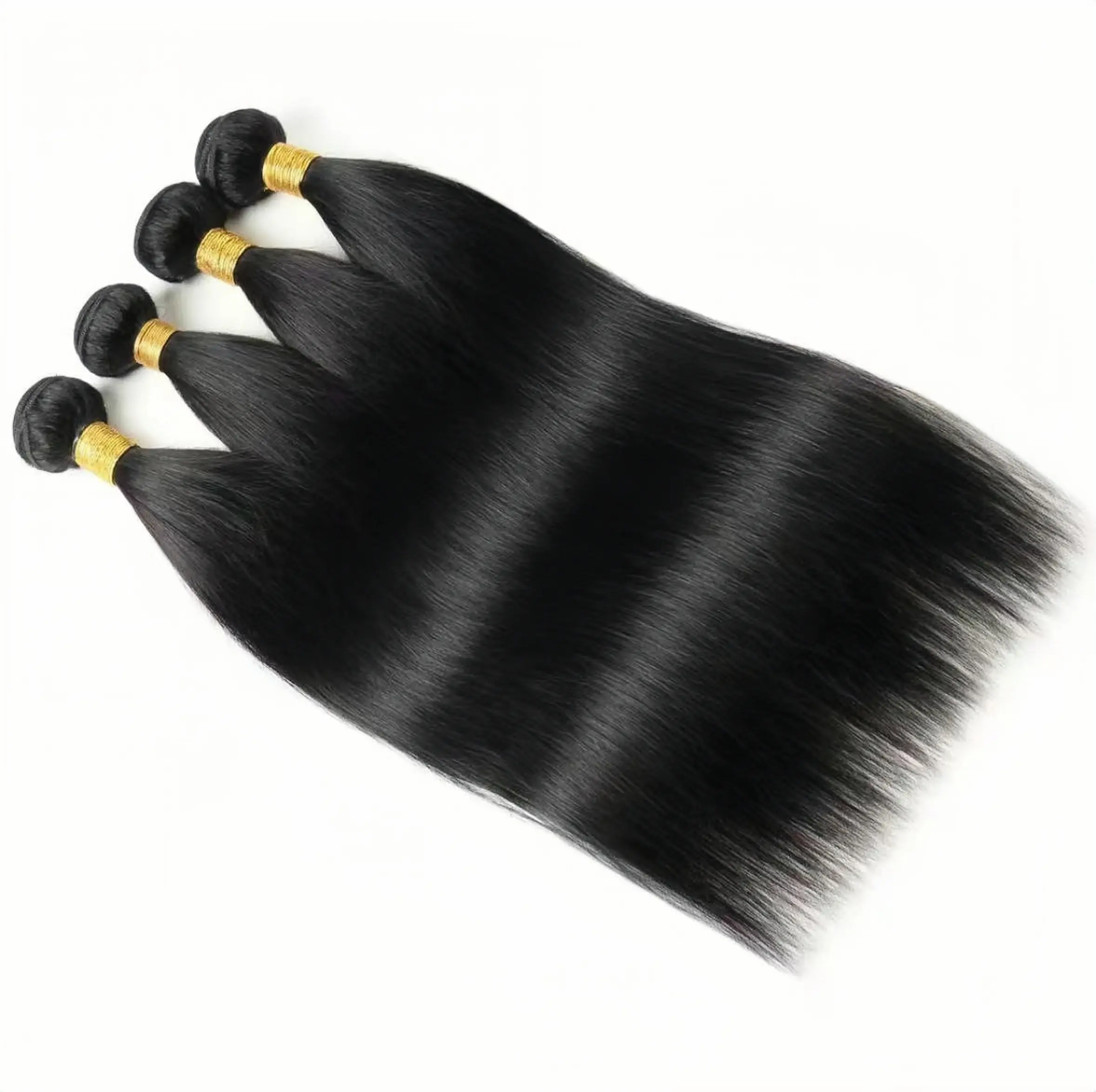 30 Inch Brazilian Virgin Human Hair Straight Bundles Weave Extensions LUXEDIVA Brazilian Virgin Remy Silky Straight Hair 4 Bundle  main image 3