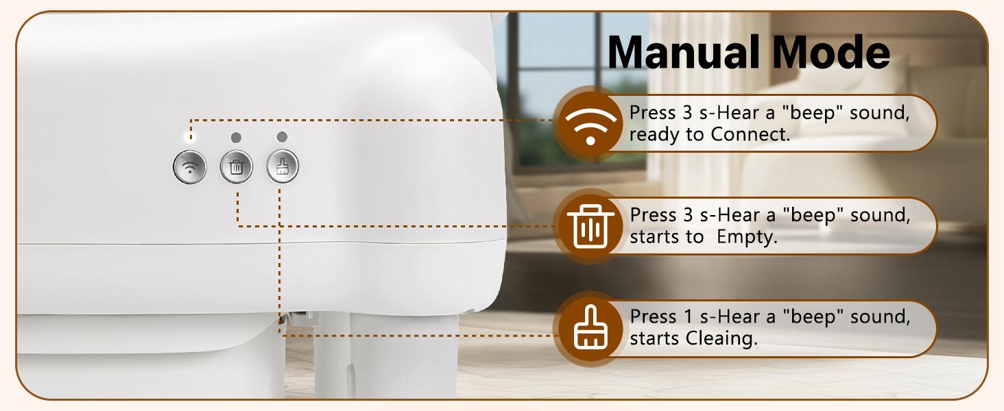 PARUUNTYS x TAYACICY Self Cleaning Litter Box Open-Top with App Control for Multiple Cats 16.5"x16.5" Entrance Dual Safety Tech 10.5L Sealed Waste Bin Cream White