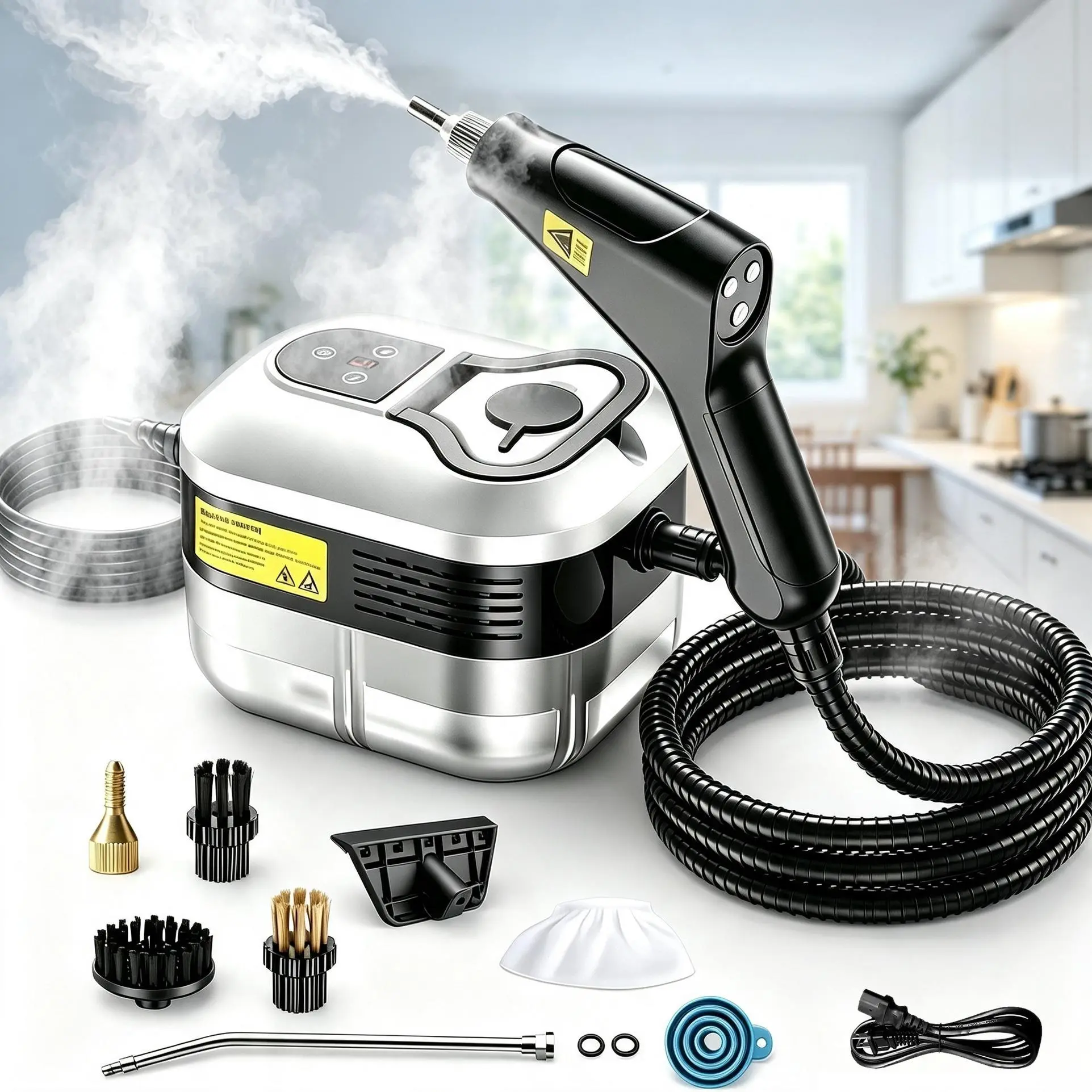 2026 Pressurized Handheld Multi-Surface Natural Steam Cleaner with 10 pcs Accessiors Powerful,Steam for Home and Car High-Power 2500 Watts Deep Cleaning