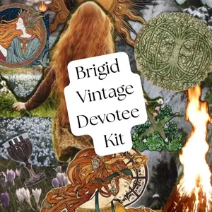 Brigid Worship Vintage Bundle, Vintage Witchcraft Tools, Celtic Witch Bundle, Brigid Devotee Worship Kit, Brigid Worship Witch Kit