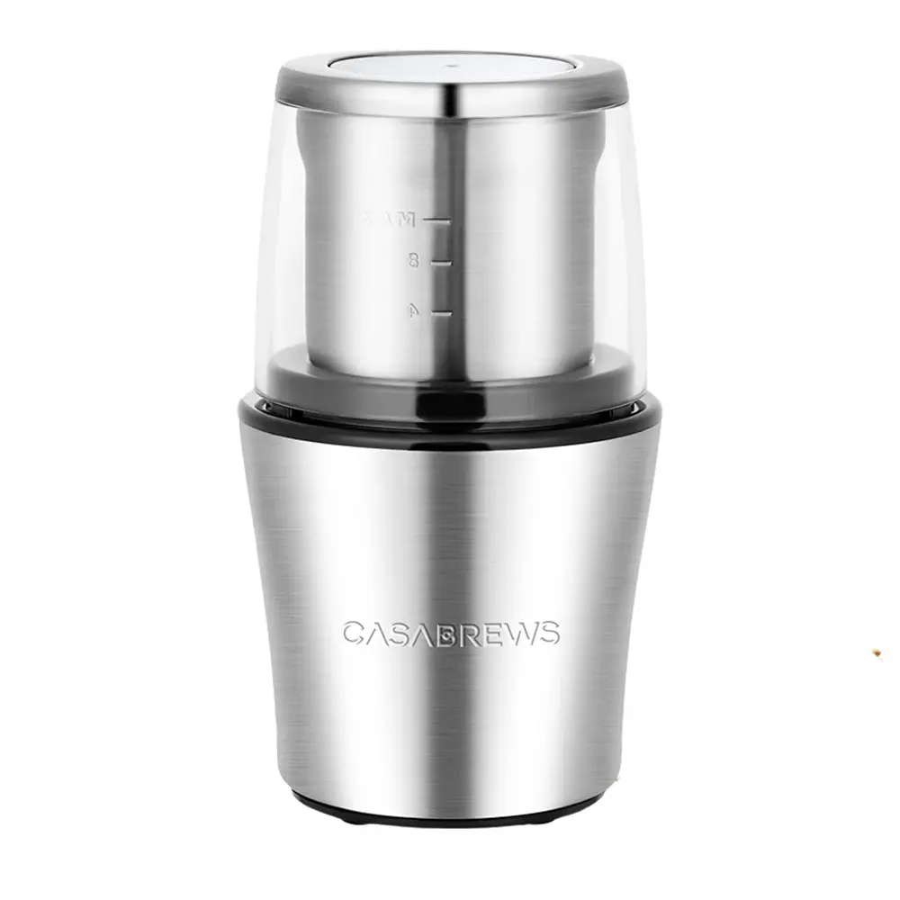 CASABREWS KWG130 Automatic Stainless Steel Blade Coffee Grinder - Coffee Making Tools, Compact Automatic Portable Design, Fast Efficient Grinding, Consistent Results, Daily Brewing Household Kitchen Appliance for Beans & Spices, Automatic Stainless Steel