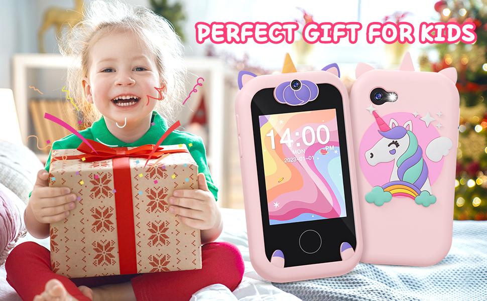 Dumb Phone for Kids, HD Touchscreen Dual Camera Phone for Kids, Educational Preschool Learning Toy, Back to School Gifts and Birthday for Boys Girls 3-9, MP3 Music Player, Games, with 8GB Memory Card