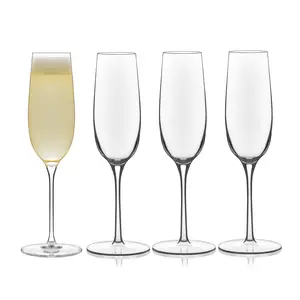 Libbey Signature Kentfield Champagne Flutes Set of 4, Elegant Champagne Glass with Curved Design, Glassware Drinking Glasses for Prosecco, and More