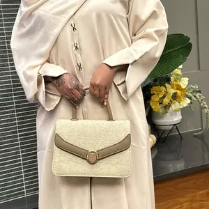 Elegant Beige Abaya with Matching Hijab Classic Design Graceful Drape Polished Look for Women