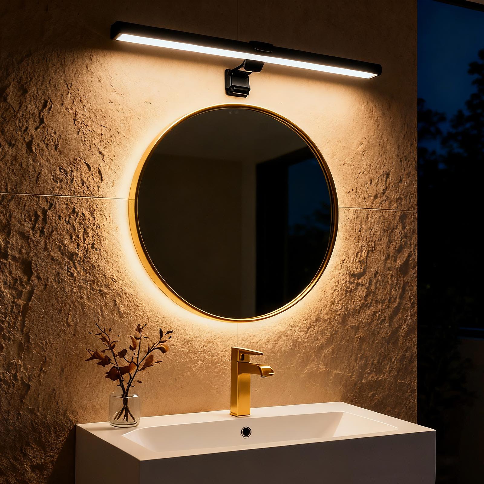 Modern Bathroom Vanity Mirror LED Light 11.8 Inches USB-Powered Adjustable 3-Color Temperature LED Bathroom Vanity Light with Simple Base for Mounting Above the Mirror Ideal for Bathroom Mirrors Minimalist lights for bedroom lamp Modern Bathroom Vanity Mirror LED Light 11.8 Inches USB-Powered Adjustable 3-Color Temperature LED Bathroom Vanity Light with Simple Base for Mounting Above the Mirror Ideal for Bathroom Mirrors Minimalist lights for bedroom lamp