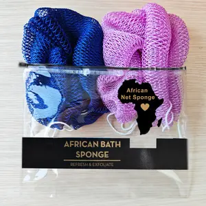 2 PCS Authentic African Exfoliating Net Bath Sponge Bath Sponge Pack shower