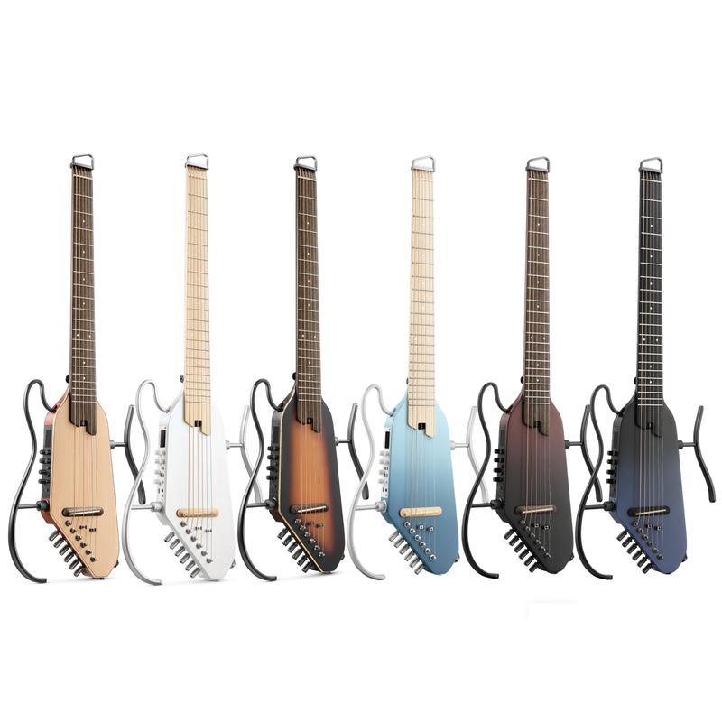Donner HUSH-I PRO Acoustic-Electric Travel Guitar Kit with Sound Effects, Gradient Colors, USB-C Fast Charging
