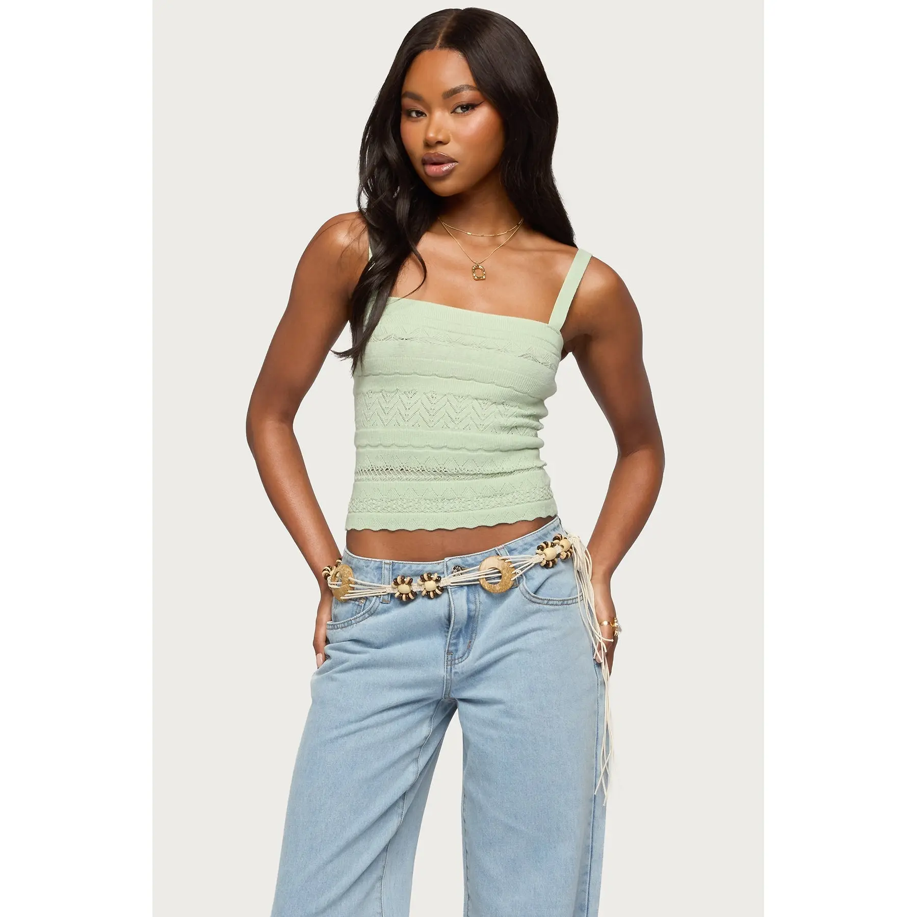 Naia Pointelle Knit Tank Top