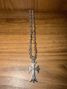 Silver cross gothic chain necklace
