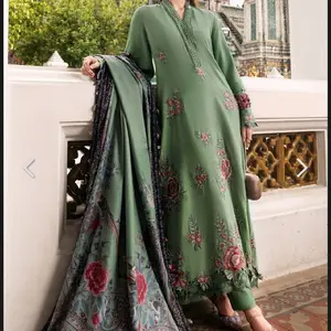 M.prints original 3pc stitched  size 25(50) suit with embroidery work professional tailor stitched beautiful outfit