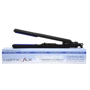 H2PRO CLASSIC SILK TITANIUM CERAMIC TOURMALINE IRON STRAIGHTENER - 1 1/4" (SR114)