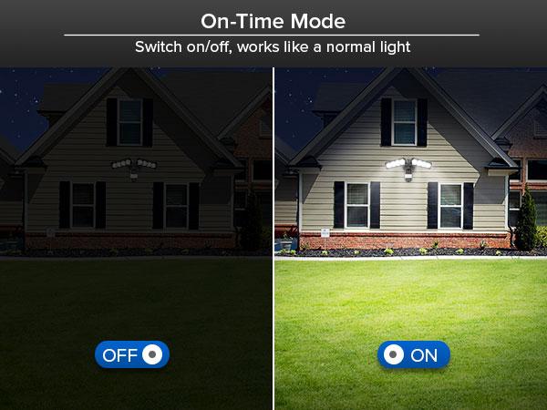 SANSI Super Bright  54W LED Security Lights Motion Sensor Flood Light Outdoor, 7000LM, 700W Equiv 5000K IP65 Waterproof, 4 Head Dusk to Down Floodlight for Garage, Yard, Porch，Hardwired Upgraded Energy Efficient Sidewalk Driveways Patio