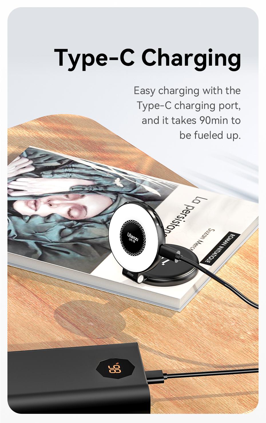 Ulanzi Magnetic Selfie Light LM19, LED Fill Light Compatible with Magsafe, LED Selfie Ring Light