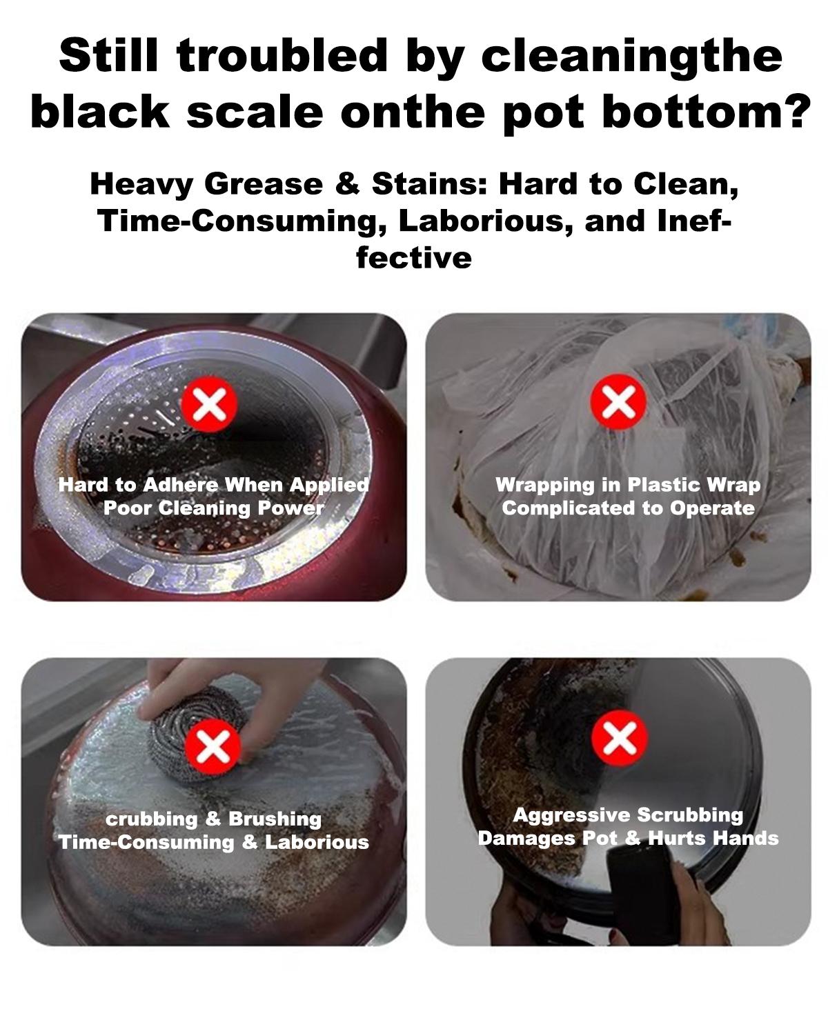[mothersdaygift]  Pot Bottom Black Stain Remover Seaweed Mud Mask Stain Remover Stainless Steel Stain Remover Kitchen Heavy Grease Remover Powerful Grease and Grime Cleaner Blackened Residue Remover