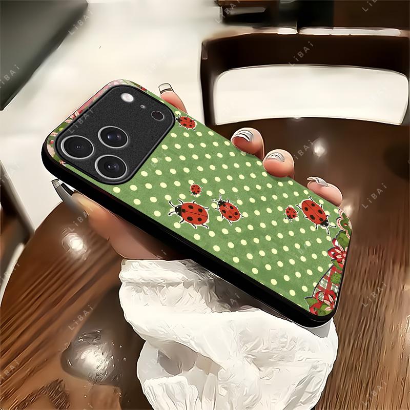 8 Vers Ladybug Polka Dots Tough Phone Case, Cutest Design Case For Her iPhone 11, 12, 13, 14, 15, 16 17 and Samsung S25 S24 S23 S22 S21 creative design phone case-952