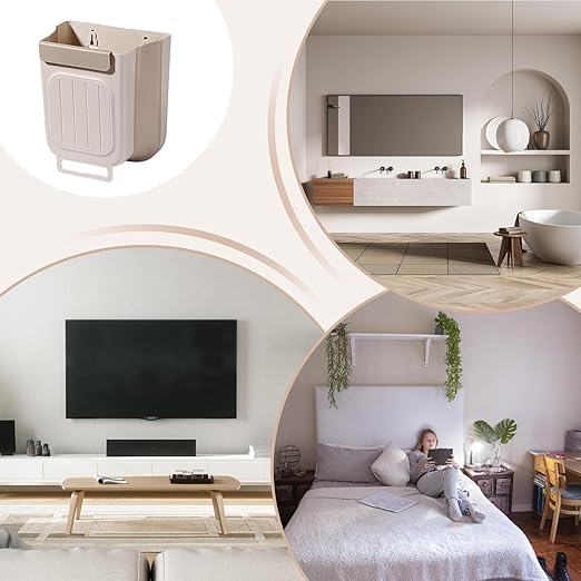 【Spring Picks】Foldable Hanging Kitchen Trash Can for Cabinet Door, Collapsible Space-Saving Waste Bin, Easy Install Kitchen Accessory,household items,trash cans for kitchen,household items，Today's special