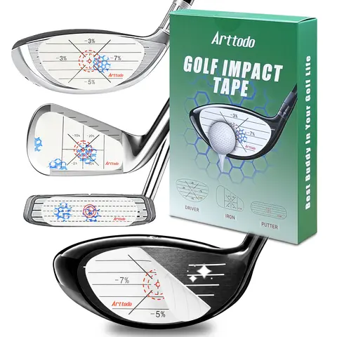 Arttodo Golf Impact Tape, Golf Impact Sticker, Golf Ball Tracker, Self-Teaching Sweet Spot and Consistency Analysis, 100 Sheet(400 Labels)