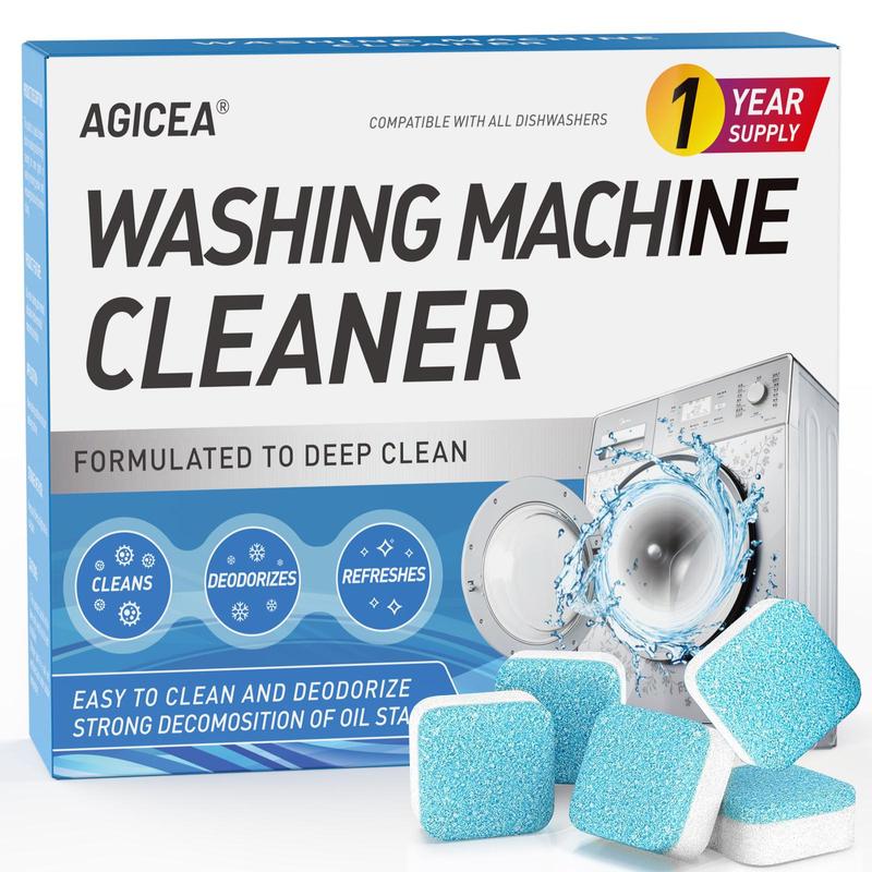 AGICEA 24PCS Washing Machine Cleaner - Deep Cleaning, Descaling & Deodorizer for Drum & Washing Tub Internal Seals, 1 Year Supply