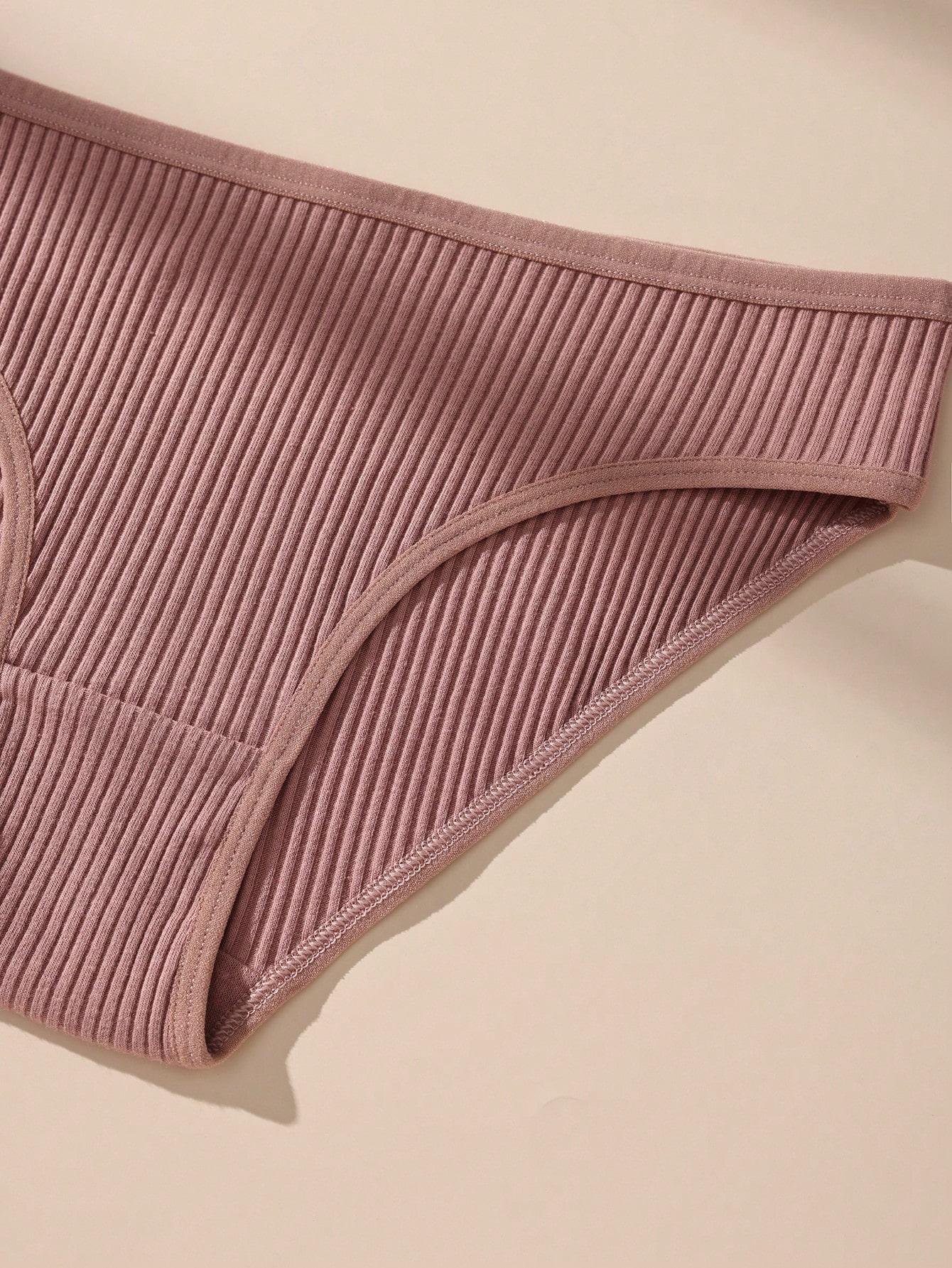 Hotcom FallFreshness 13 Pack Ladies' Panties Pure Cotton Thread Breathable Vertical Striped Texture Feel Full Cotton Mid-Waist Briefs Ribboned for Everyday Wear in Assorted Colors Women's Basic Minimalist Style