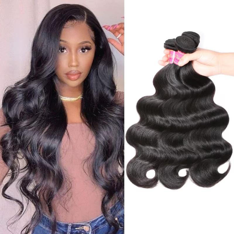 Weft Hair Nadula Body Wave Bundle(s) 8-30 Inch Virgin Human Hair Weave 100% Virgin Hair Soft & Bouncy Glueless No Shedding 100g/pcs TikTokShopSpringGlowUp Greenish