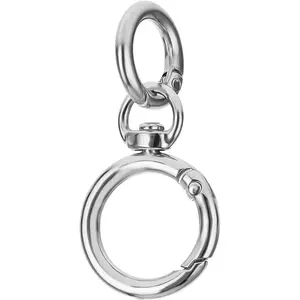 10Set round Spring Snap Carabiner Clip O Rings Swivel Trigger Hook Metal Clasps Keychain for Handbag Lanyards DIY Crafts