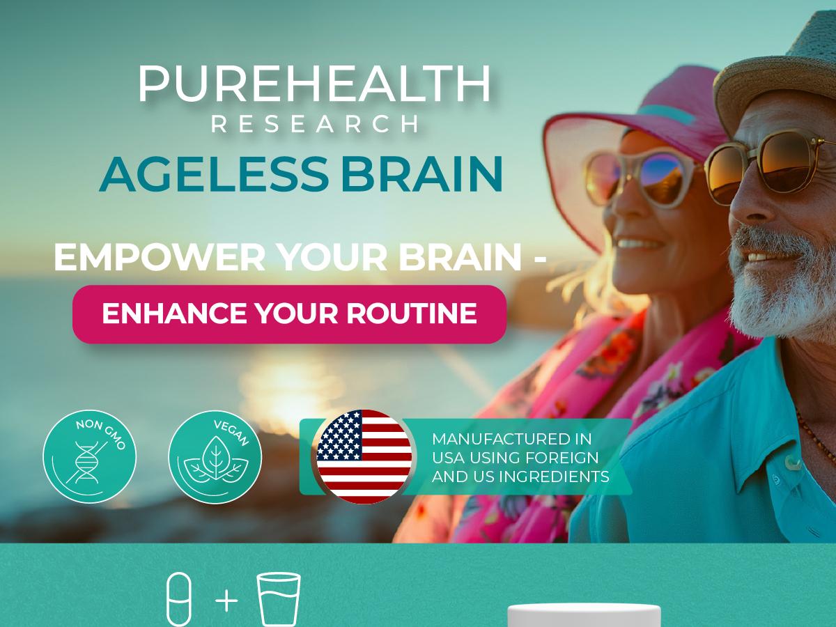 Ageless Brain Supplements for Memory and Focus by PUREHEALTH RESEARCH - Nootropic Brain Supplement - Brain Health Supplements for Adults - with Vitamin B6, Niacin, Alpha GPC & More, 60 Capsules Fitness Edible Dietary Healthcare
