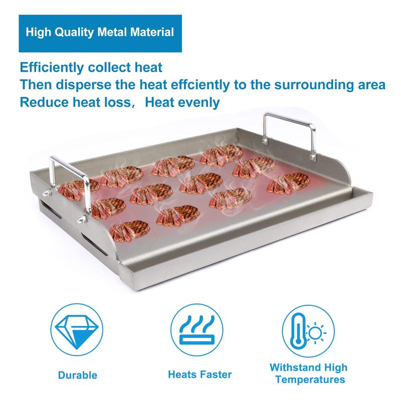 Uniflasy Cast Iron Griddle for Gas Grill Flat Top Griddle Insert for Outdoor Gas Grill, 25" x16" Cooking Skillet Plate Pan Teppanyaki Perfect for Healthy Cooking, Parties & Camping